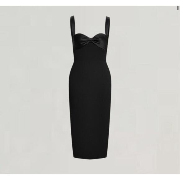 Ralph Lauren Collection Purple Label Black Cocktail Dress Satin Bow Midi Formal - Picture 3 of 11